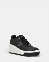 GUESS - Rozinn Lace-Up Platform Wedge Sneakers