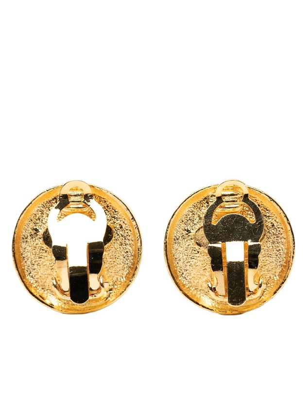 Pre-Loved by Azura Reborn - Pre-Loved CC Gold Plated Button Clip on Earrings