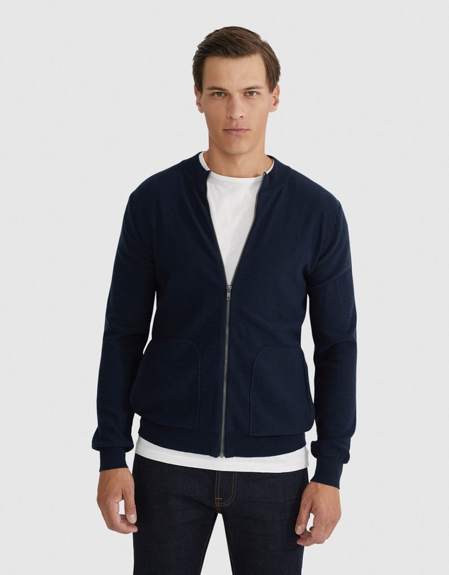 Oxford - Ryan Cotton Blend Knit Zip Top