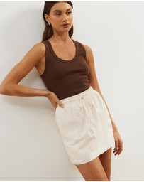 Atmos&Here - Jane Linen Blend Pocket Mini Skirt