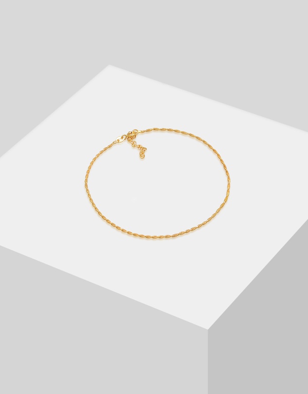 Elli Jewelry - Twisted Anklet in Gold-Plated 925 Silver
