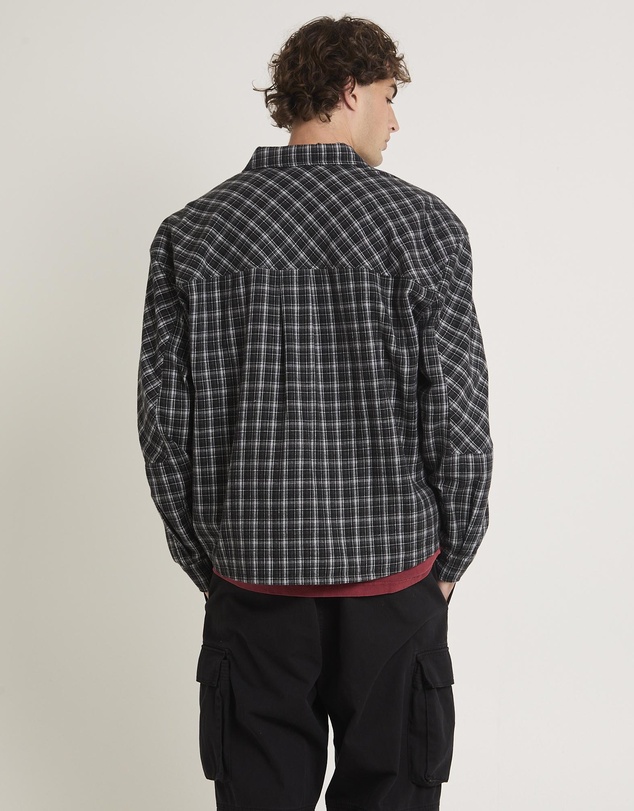 Black Noise White Rain - Johan Flannel Long Sleeve Shirt