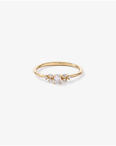 Michael Hill - 0.20TW Oval and Round Brilliant Laboratory-Grown Diamond Promise Ring in 10kt Yellow Gold