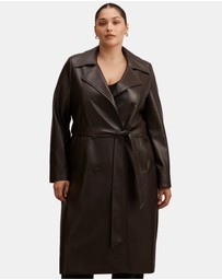 Forever New Curve - Sabina Curve Faux Leather Trench Coat
