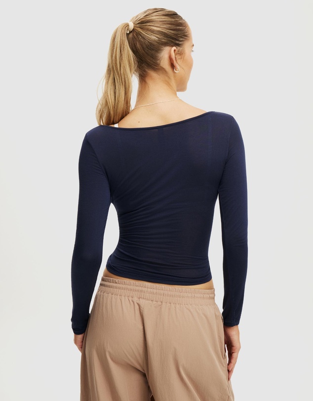 Cotton On Body Active - Active Sheer Boat Neck Long Sleeve