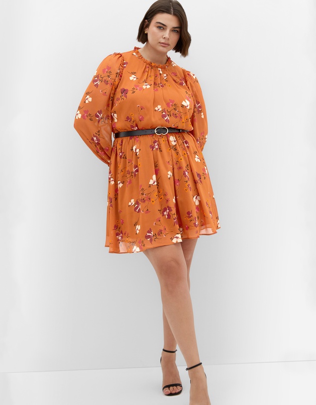 City Chic - Plus sizeMaddie Print Dress - amber