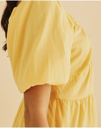 Atmos&Here - Micky Puff Sleeve Tiered Mini Dress