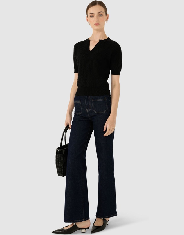 SACHA DRAKE - Henley Knit Top