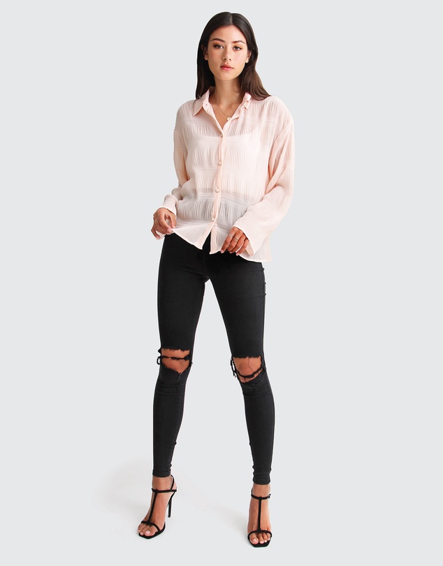Belle & Bloom - Yoko Shirred Chiffon Blouse