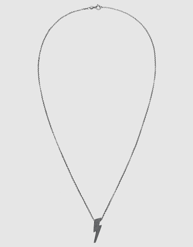 Kuzzoi - ICONIC EXCLUSIVE - Lightning Pendant Necklace in Oxidised 925 Sterling Silver