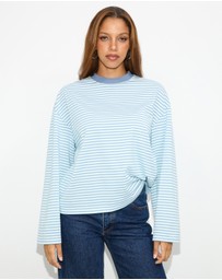 Dazie - Nostalgia Stripe Oversized LS Tee