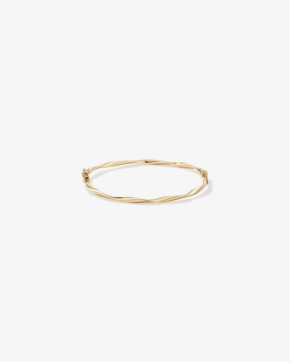 Michael Hill - 60mm Hollow Twist Bangle In 10kt Yellow Gold