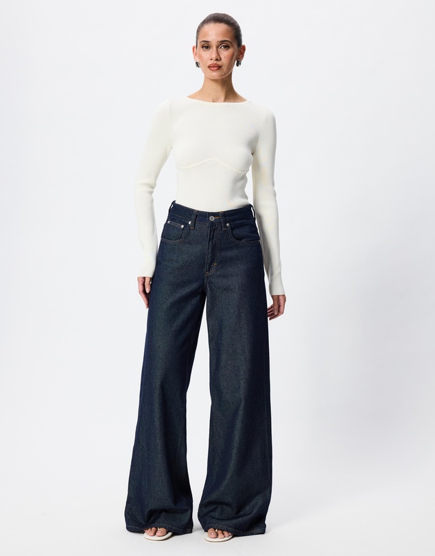 Tussah - Gabrielle Crew Neck Long Sleeve Compact Knit Top