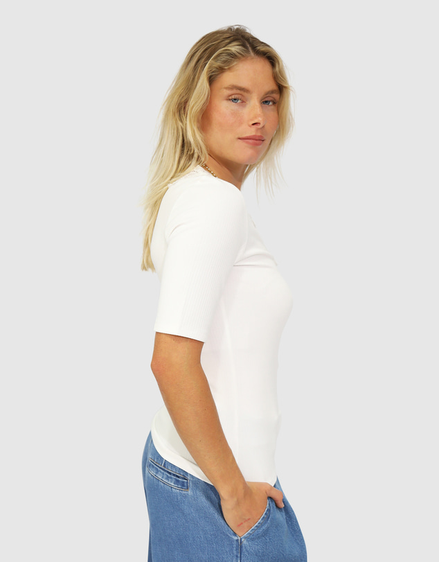 Belle & Bloom - Soft Touch Ribbed Lace Tee
