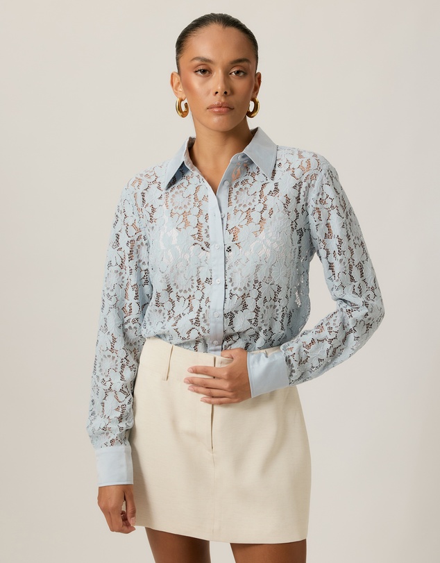 Tussah - Lace Satin Trim Shirt