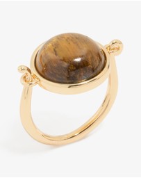 Lovisa - Gold Plated Tiger's Eye Round Ring