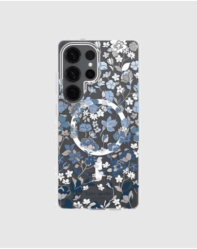 Kate Spade - Kate Spade Flowerbed Blue Case w/ Magnet for Galaxy S25 Ultra
