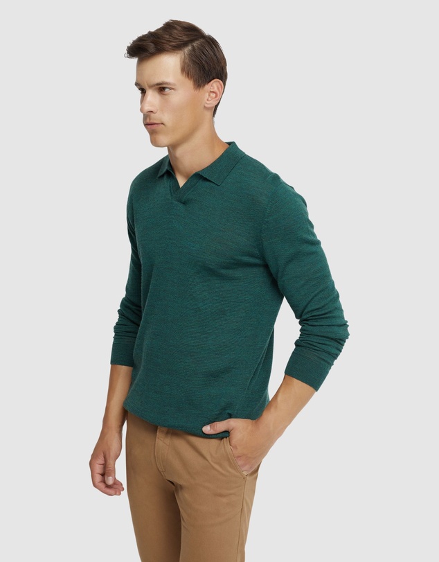 Oxford - Blair V-Neck Merino Wool Polo