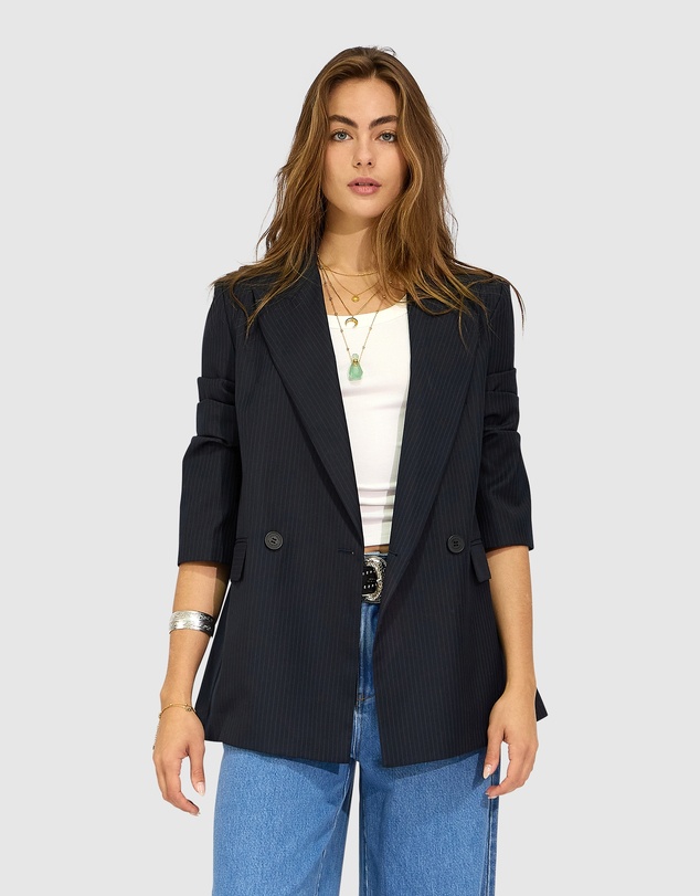 Belle & Bloom - Big Brother Talk Pinstripes Blazer