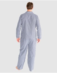 Sant And Abel - Men's Hepburn Gingham Navy Long PJ Set
