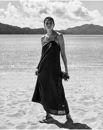 Sea Level Australia - Shore Linen Panelled Bandeau Lace Maxi Dress