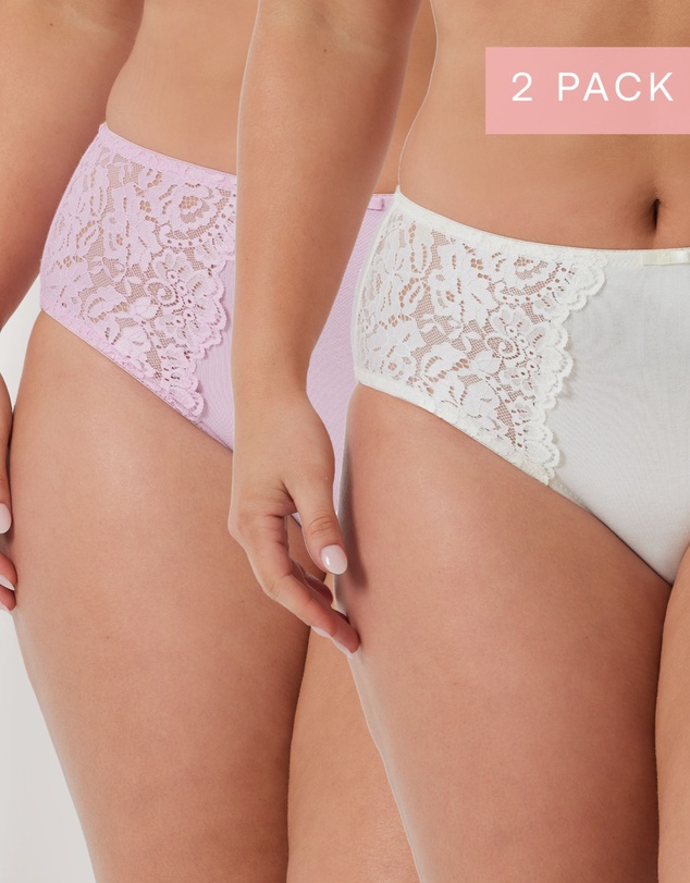 Kayser - 2 Pack Daily Essentials Stretch Lace & Cotton Full Brief (219)