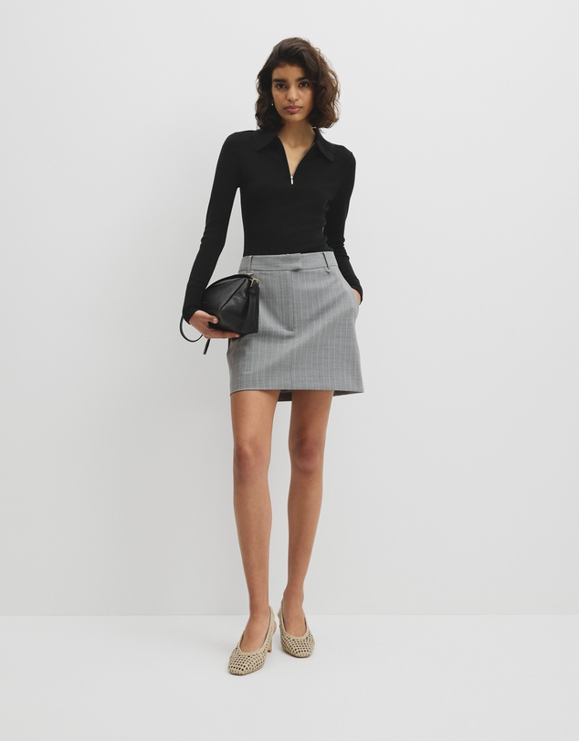 Country Road - Merino Wool Silk Blend Collared Knit