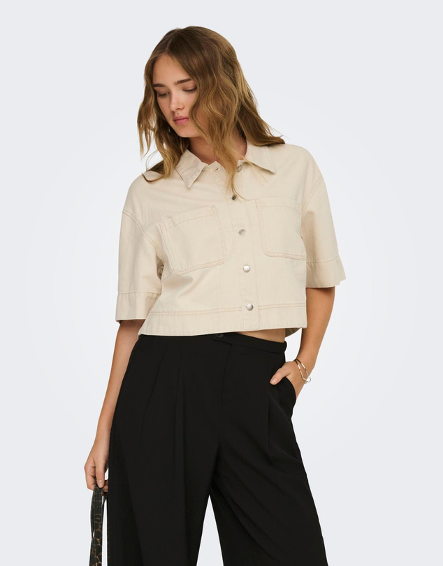 ONLY - Cleo-Masia Cropped Shirt