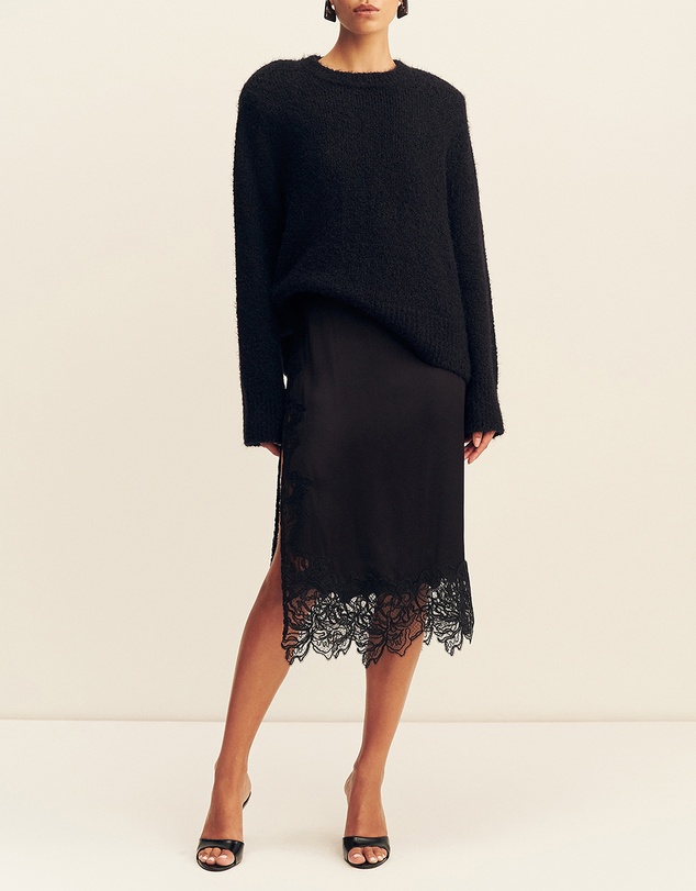 Shona Joy - Eniko Lace Split Midi Skirt