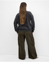 City Chic - Plus size NYC Storm Sweatshirt - charcoal