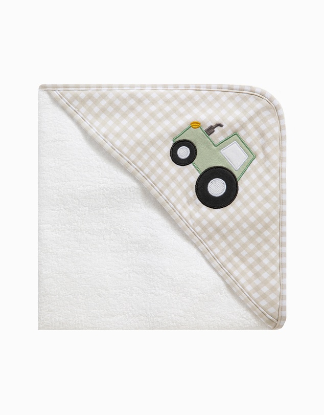 Living Textiles - Organic Hooded Towel - Tractor Ride