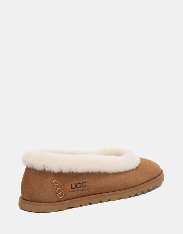 EVERAU - Australian Shepherd Ugg Milea Cow Suede Upper Loafer Oxfords Flats