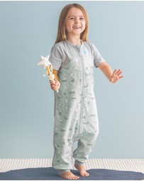 Love to Dream - Sleep Suit 1.0 TOG Organic Cotton Short Sleeve in Olive