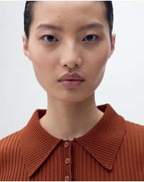 M.N.G - Polo-Neck Ribbed Sweater