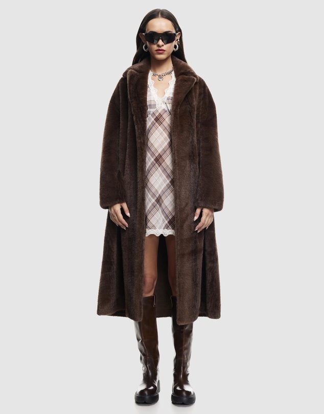 Lioness - Moss Faux Fur Coat