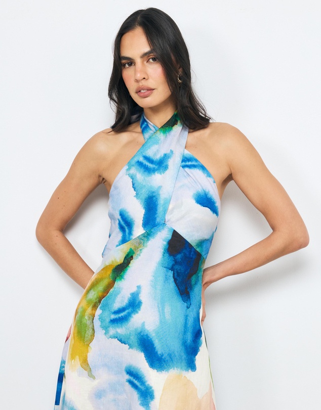 AERE - Anthea Halter Maxi Dress