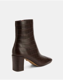 Wittner - Lean Croc Embossed Leather Ankle Boots