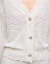 Trenery - Linen Relaxed Cardigan in Ivory