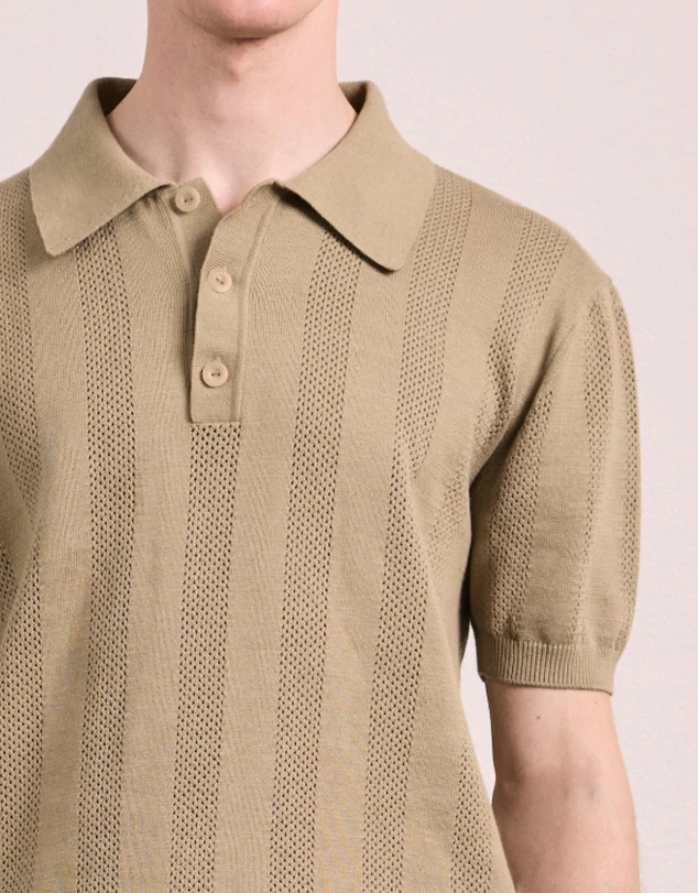 Frescobol Carioca - Vidal Cotton Perforated Stripe Shirt
