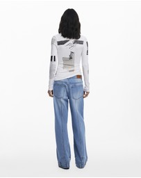 Desigual - Ribbed newspaper T-shirt