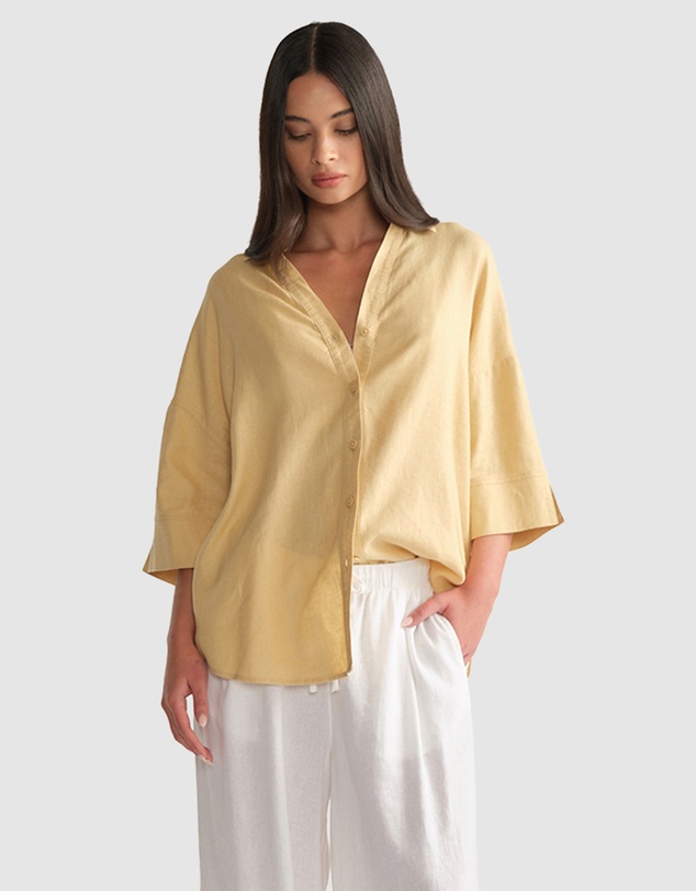 Decjuba - D-Luxe Linen Blend 3/4 Shirt