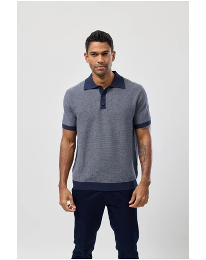 Brooksfield - Stripe Knitted Polo