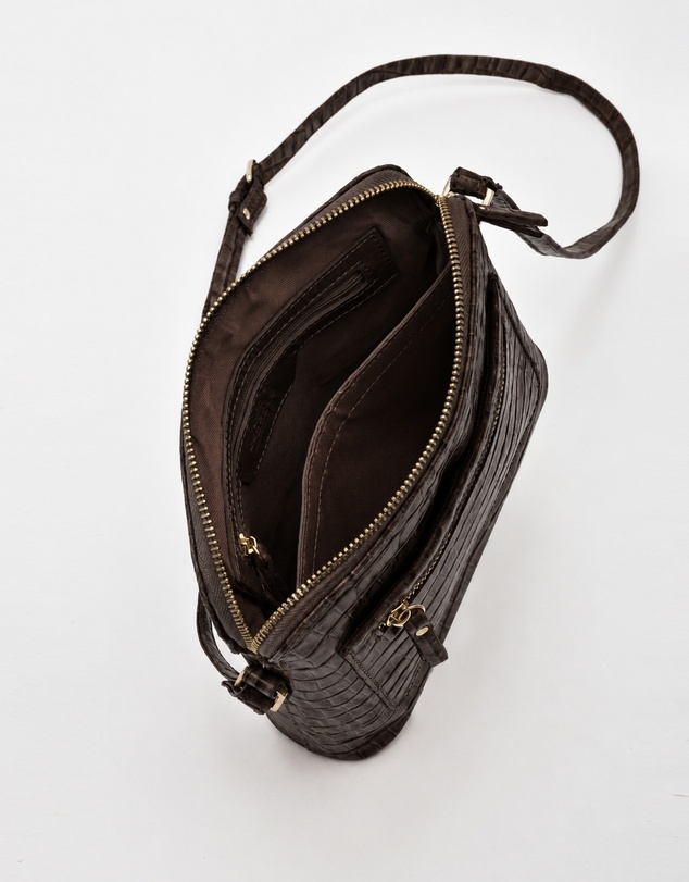 Cobb & Co - Kingsley Croc Leather RFID Safe Crossbody