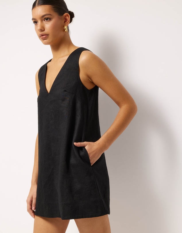 AERE - Eve Mini Linen Shift Dress