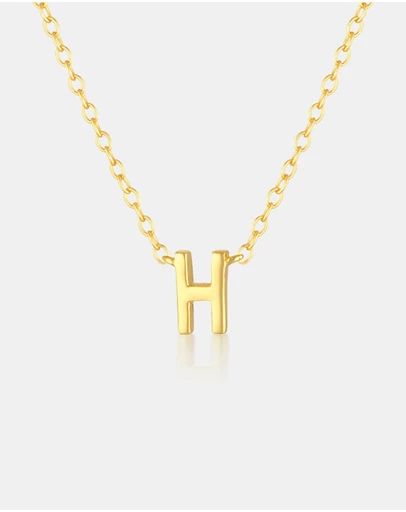 The Silver Collective - Petite A-Z Letter Necklace - H