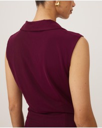 Tussah - Sleeveless Jersey Button Up Top