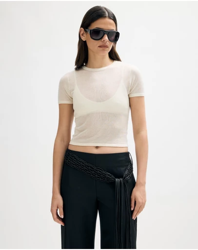 Minima Esenciales - Renna Lyocell Silk Blend Sheer Tee