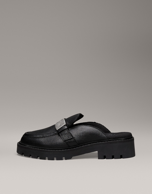 Calvin Klein - Leather Platform Mules