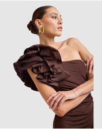 Honey and Beau - Lorena One Shoulder Ruffle Dress