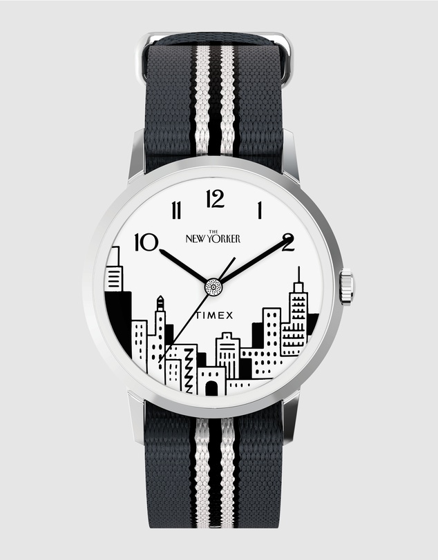 TIMEX - Timex x The New Yorker Marlin® Hand Wind 34mm Leather Strap Watch